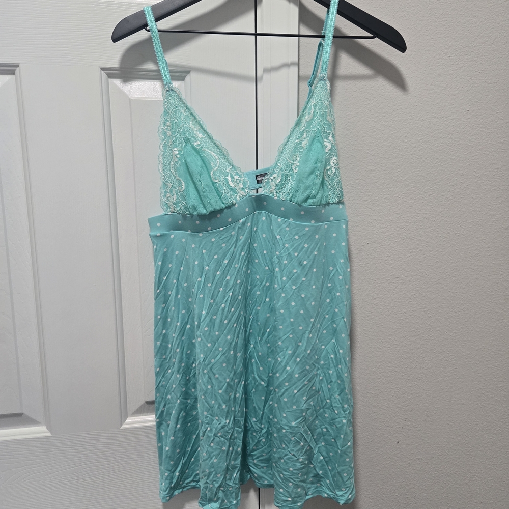 Lace Trim Turquoise Chemise